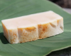 Tea Tree natural goat milk soap for skin on a leaf
