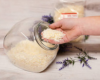 handful of Goat Milk Bath soap shreds