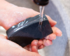 Using Activated Bamboo Charcoal Goat Milk Soap to wash hands