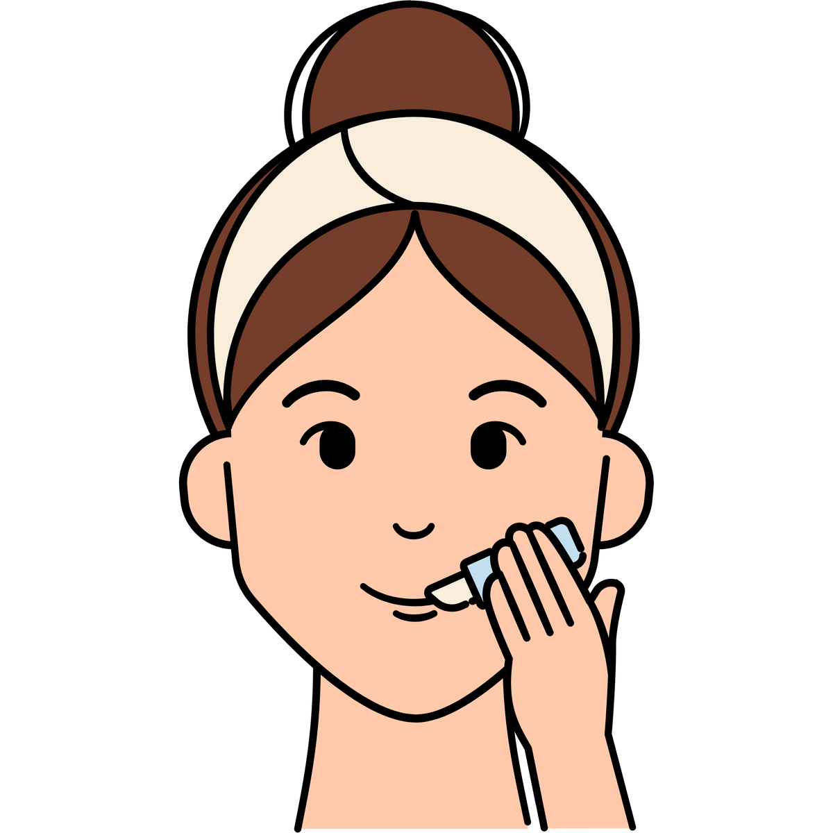 Illustration of a woman applying lipbalm 