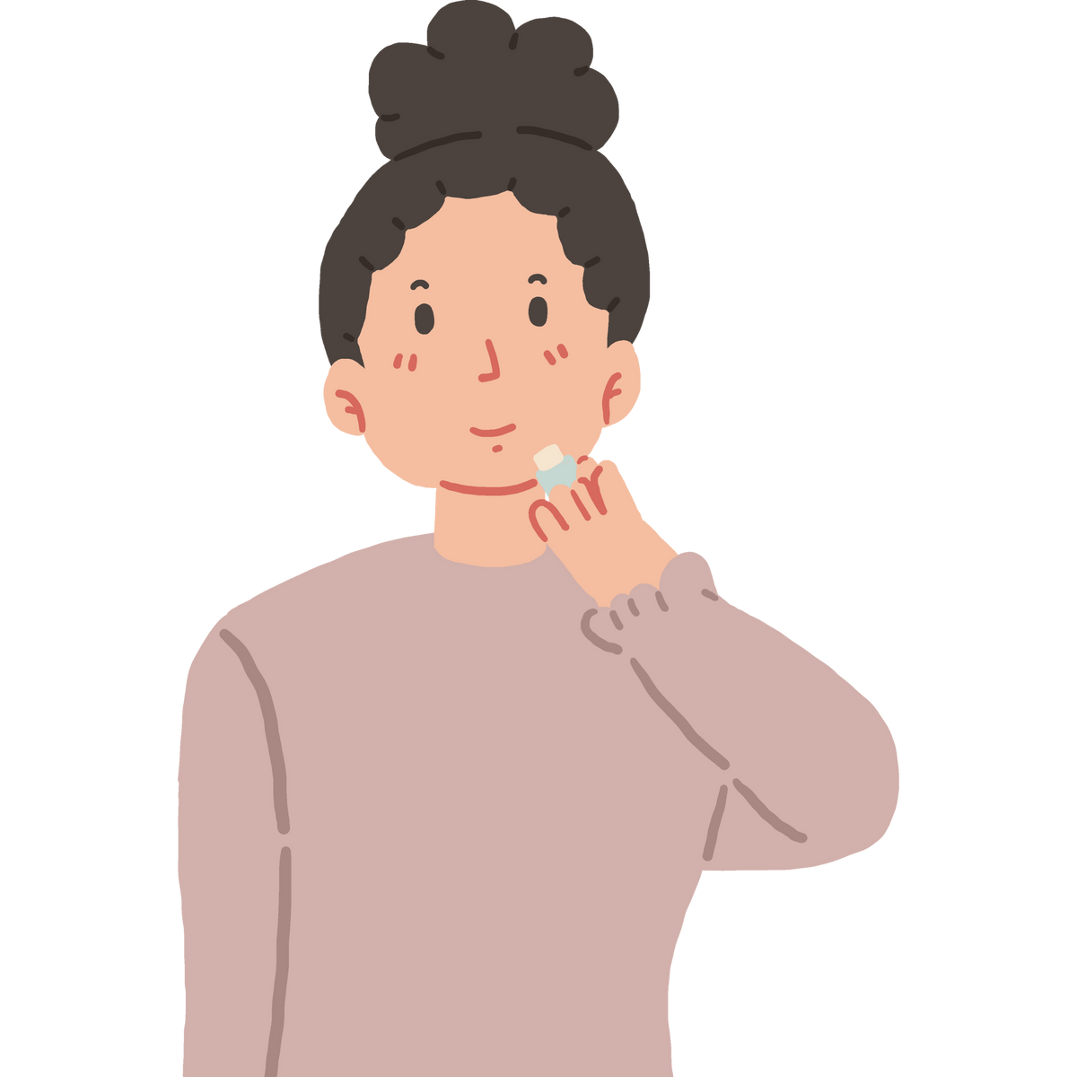 Illustration of a person holding a lipbalm 