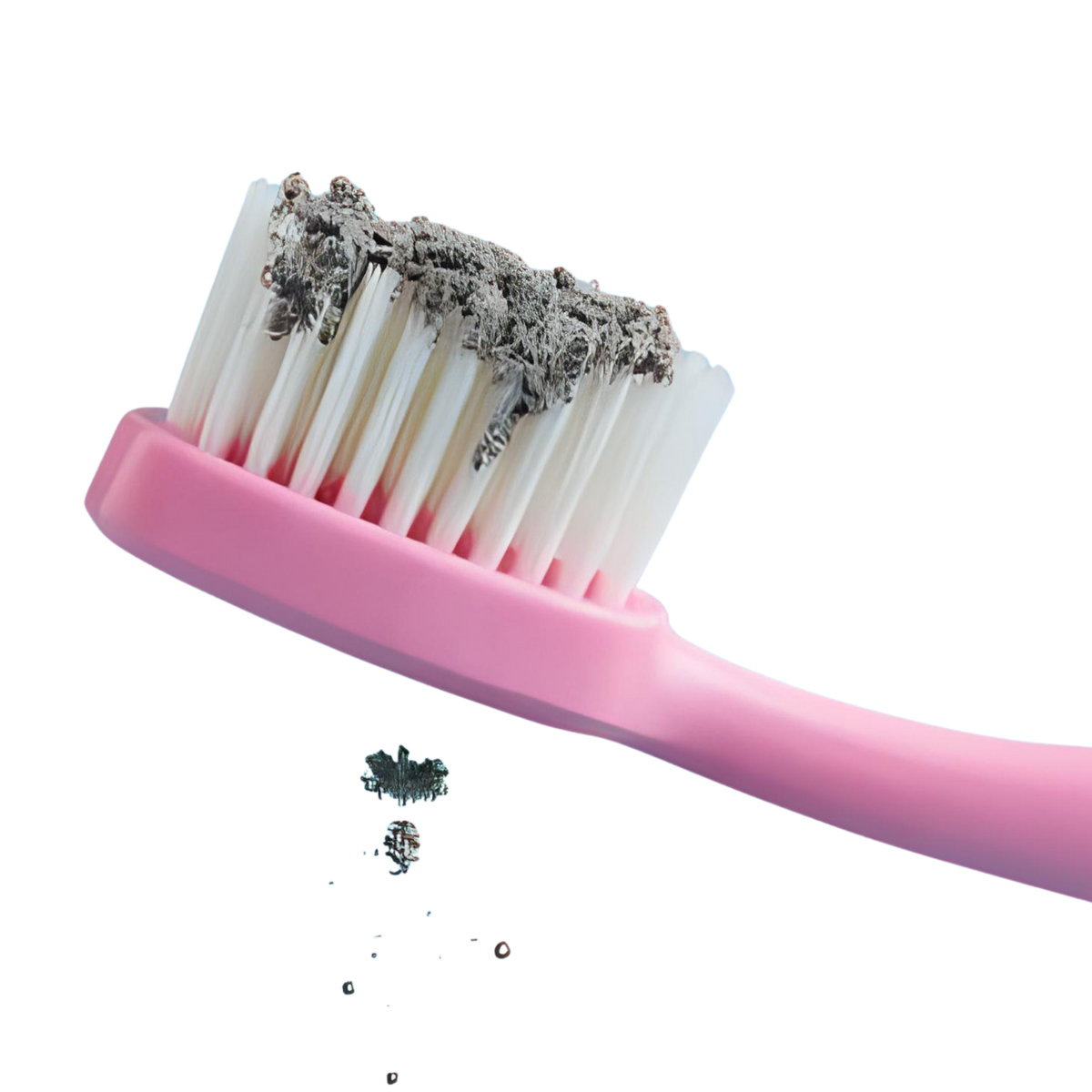 Pink toothbrush with tooth powder