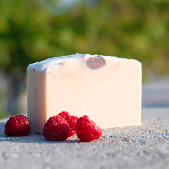 black raspberry goat milk soap bar