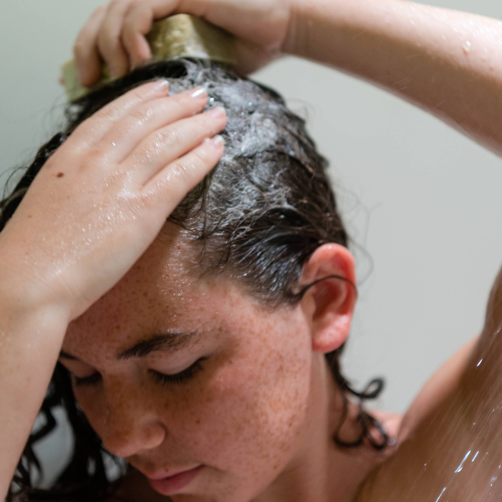 washing hair with goat milk soap shampoo bar