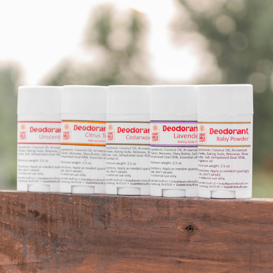 5 sticks of natural deodorant
