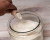 Getting Goat Milk Laundry Soap using the Wood Scoop from the jar