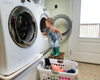 Landon doing laundry 